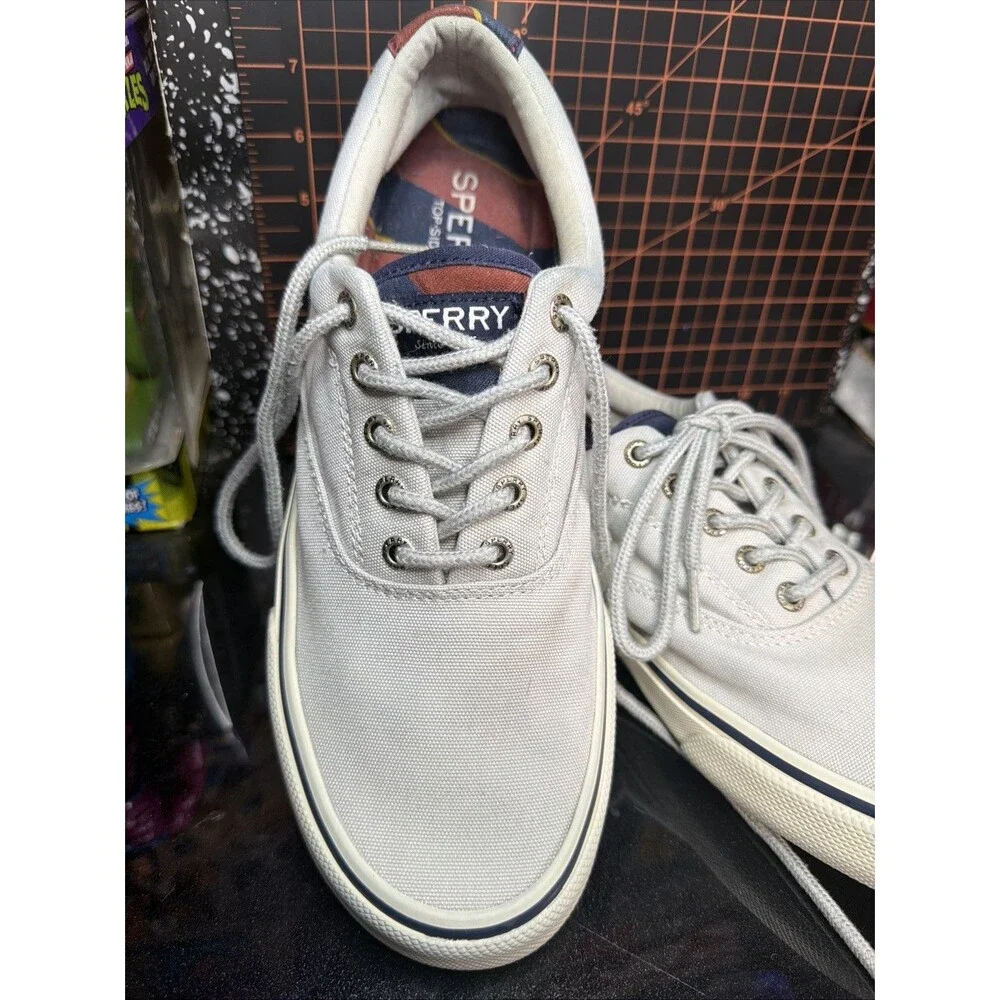 Sperry Top-Sider STS21433 Canvas Sneakers Gray Men’s Size 10.5 Casual Shoes